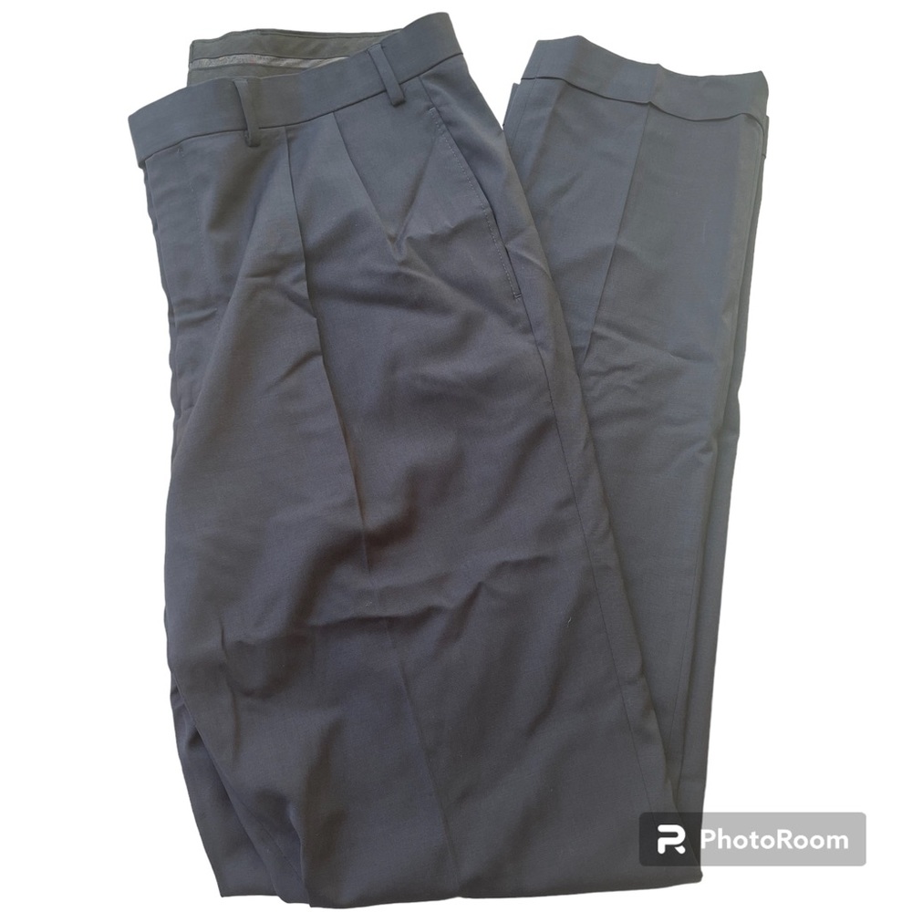 Lauren Ralph Lauren High Performance Wool Pleated Black Pants 36x36